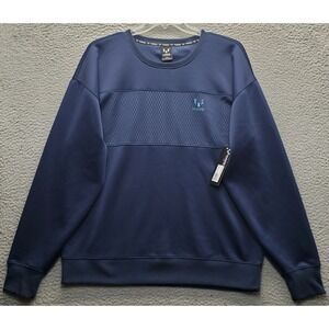 Messi Collection Sweatshirt Mens L Navy Long Sleeve Crew Neck Stretch Pullover